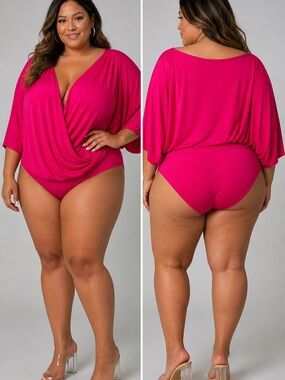 Torrid Fuchsia Drape Bodysuit